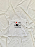 graphic white cami crop top
