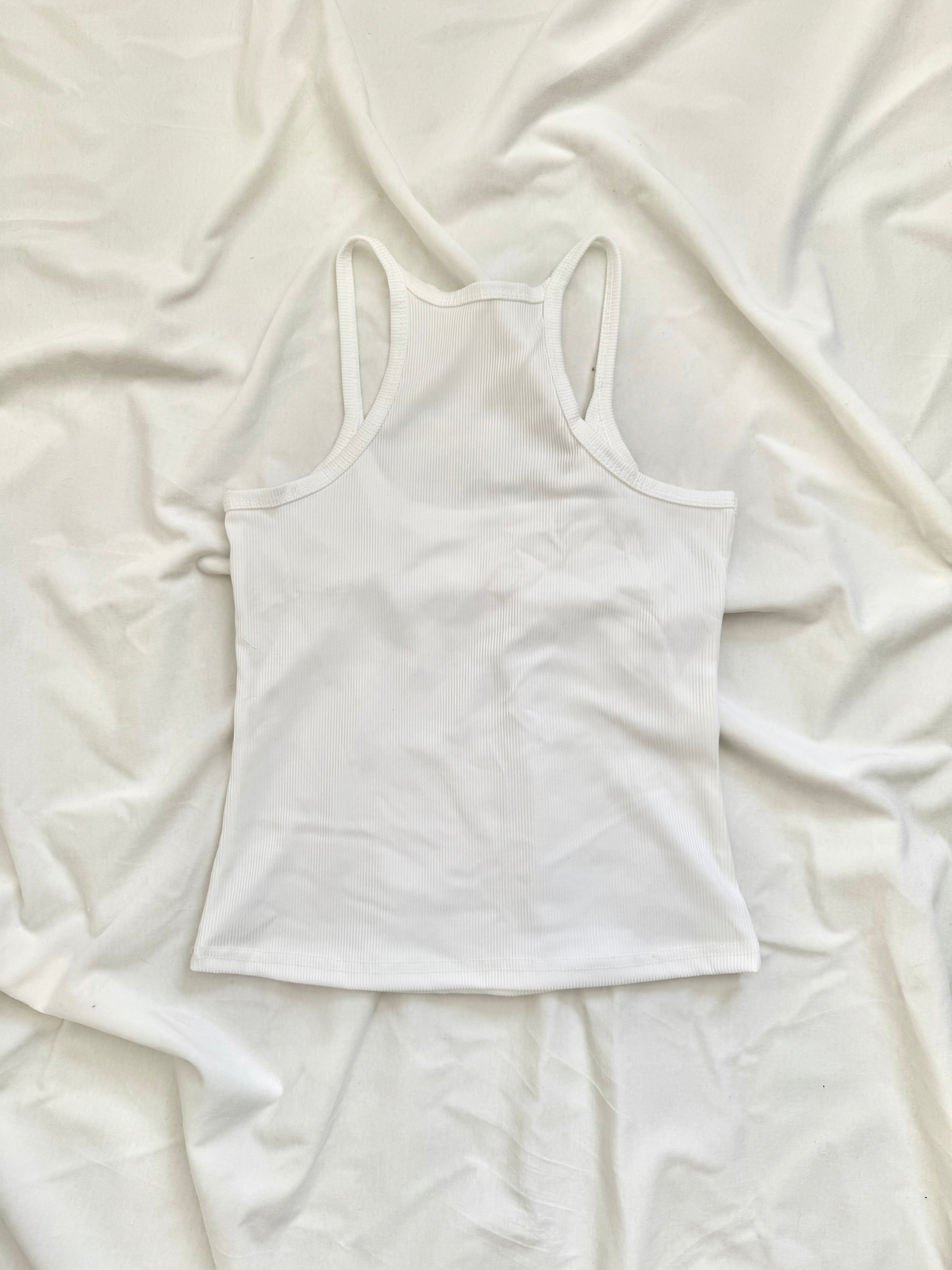 graphic white cami crop top