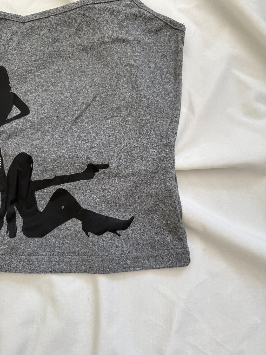 graphic grey cami crop top