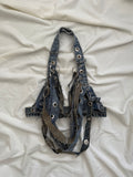 Denim fringe bra top