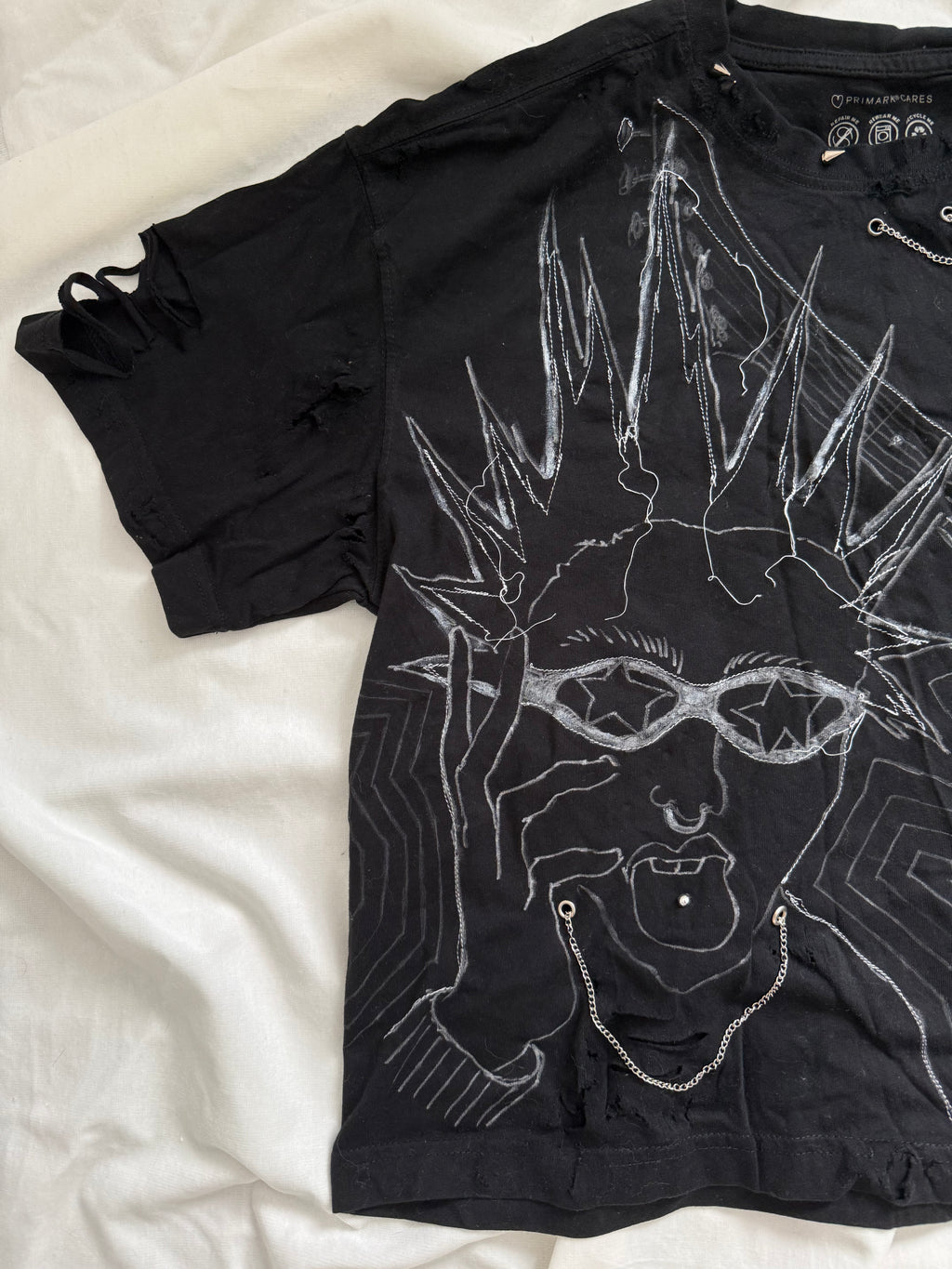 Black punk graphic tee