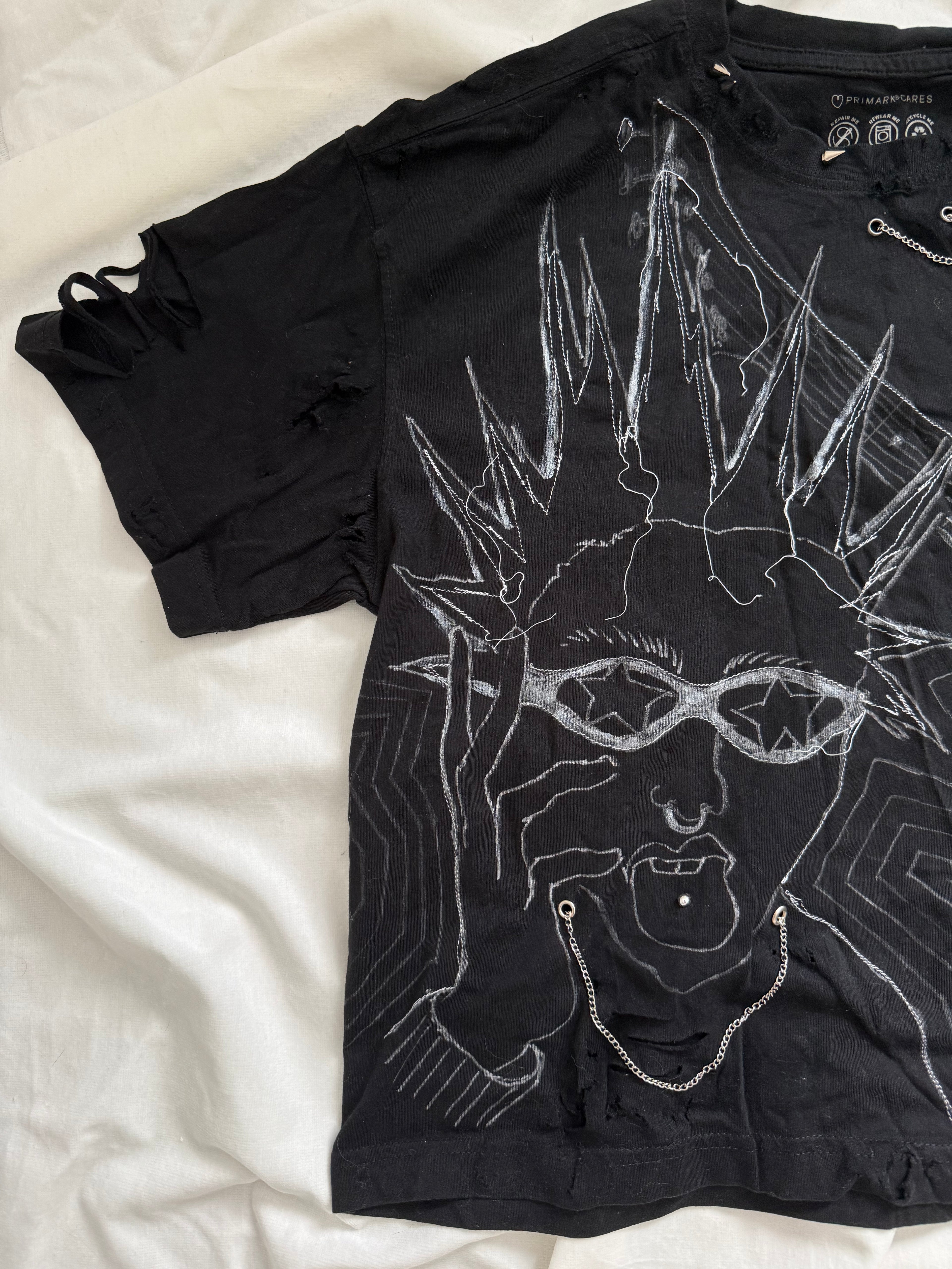 Black punk graphic tee