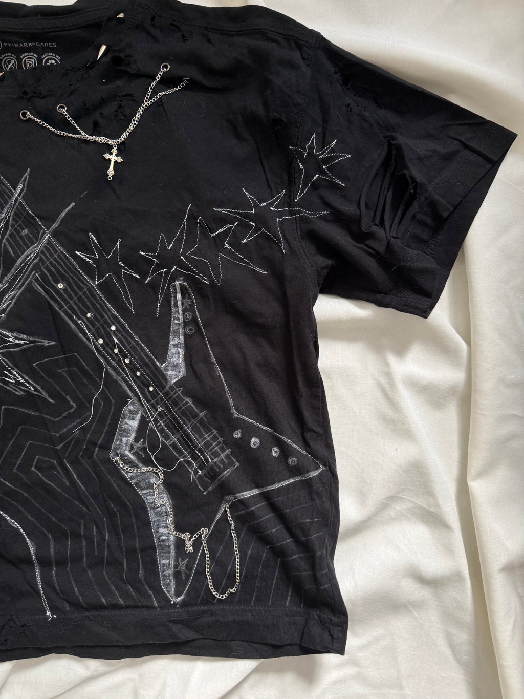 Black punk graphic tee