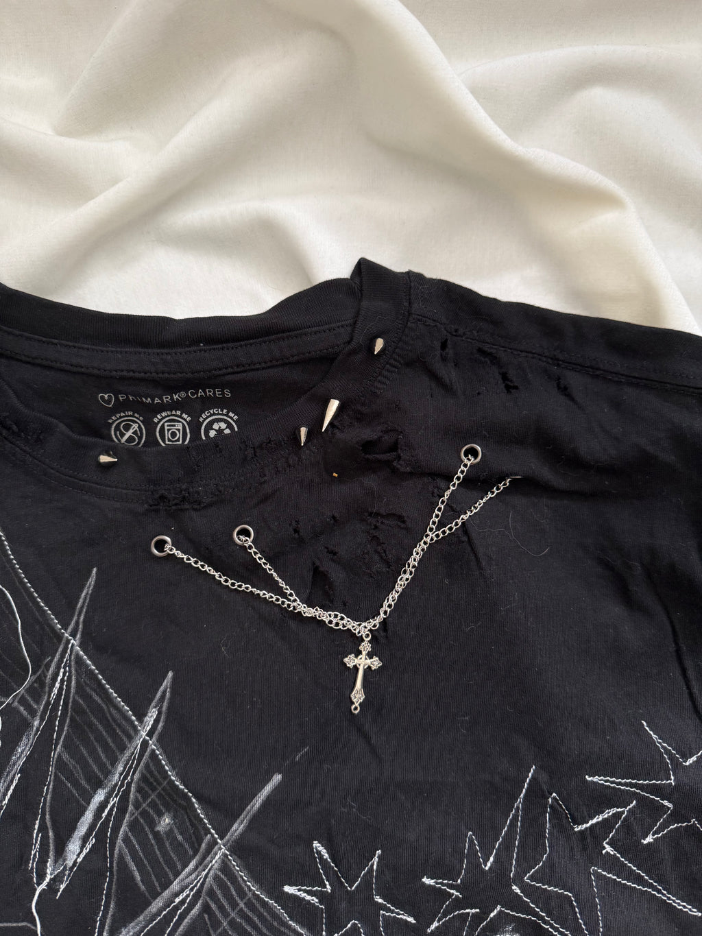 Black punk graphic tee
