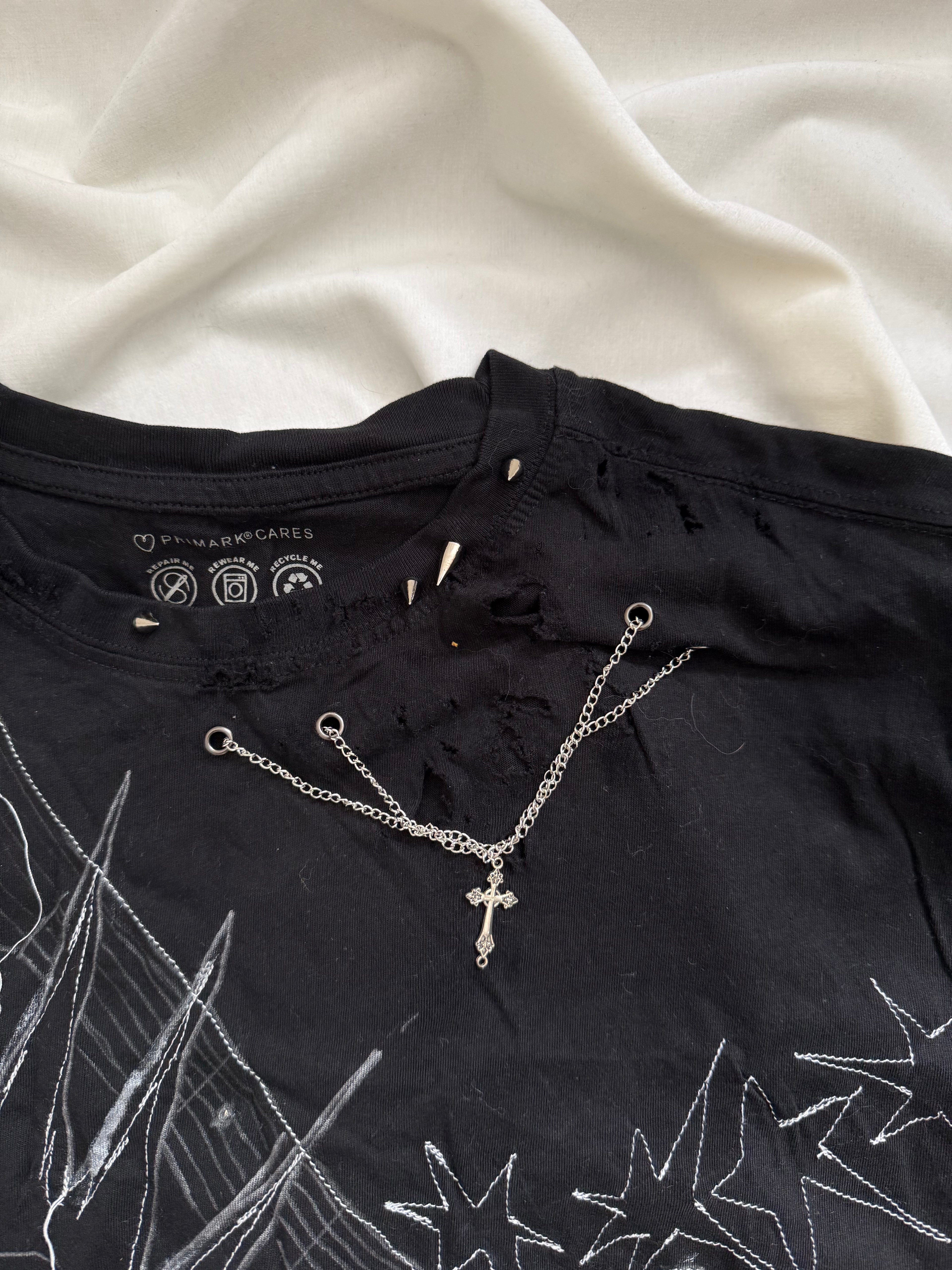 Black punk graphic tee