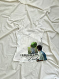 Lily Chou-Chou graphic rhinestone white cami top