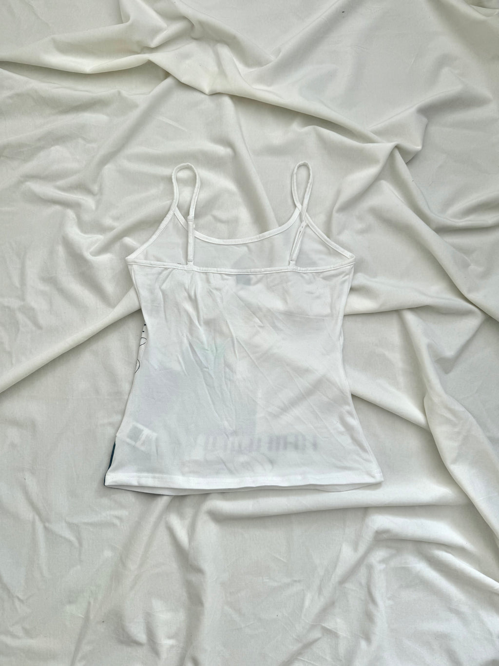 horror game protagonist graphic rhinestone white cami top