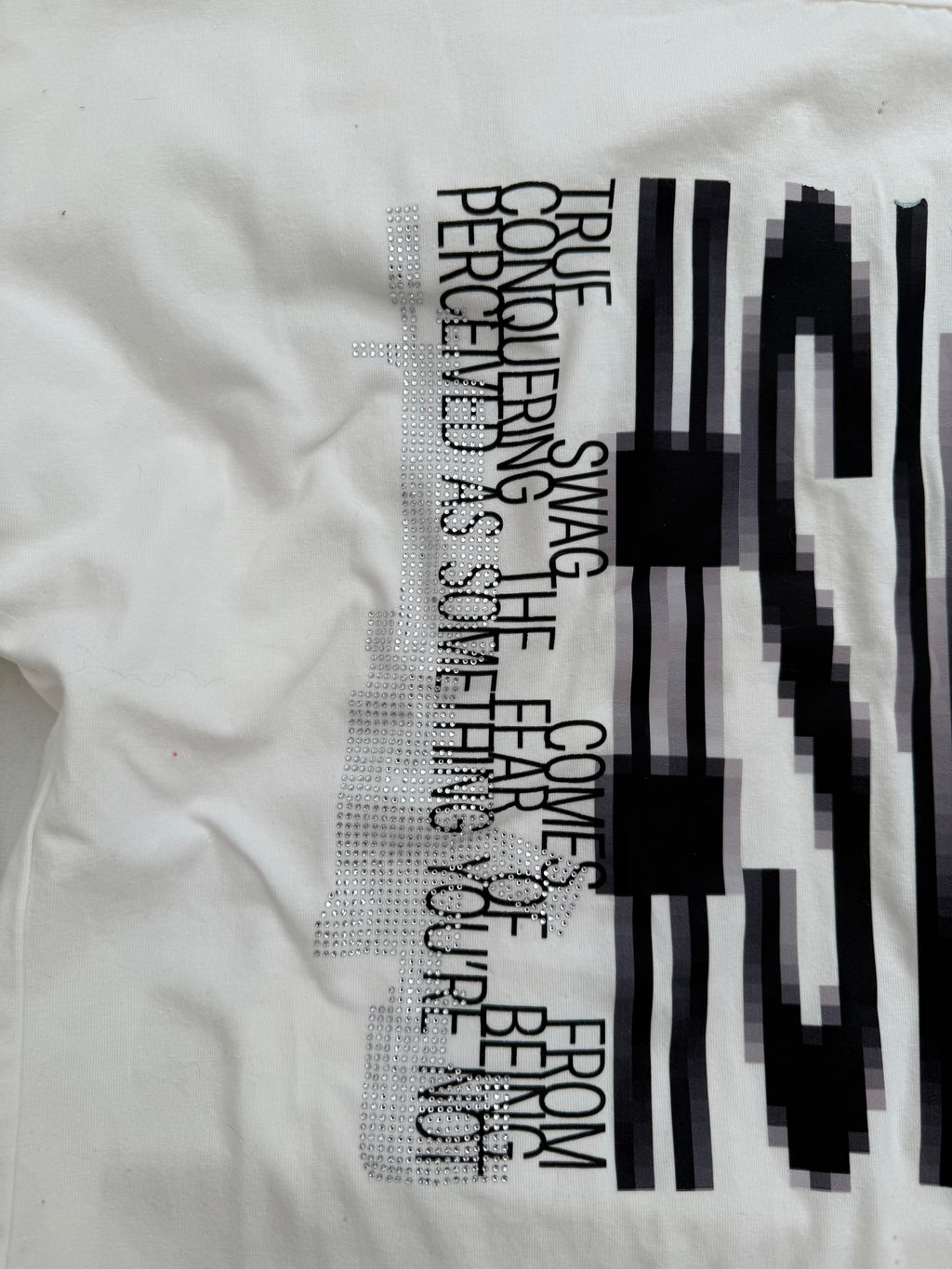 swag oversized off shoulder graphic tee