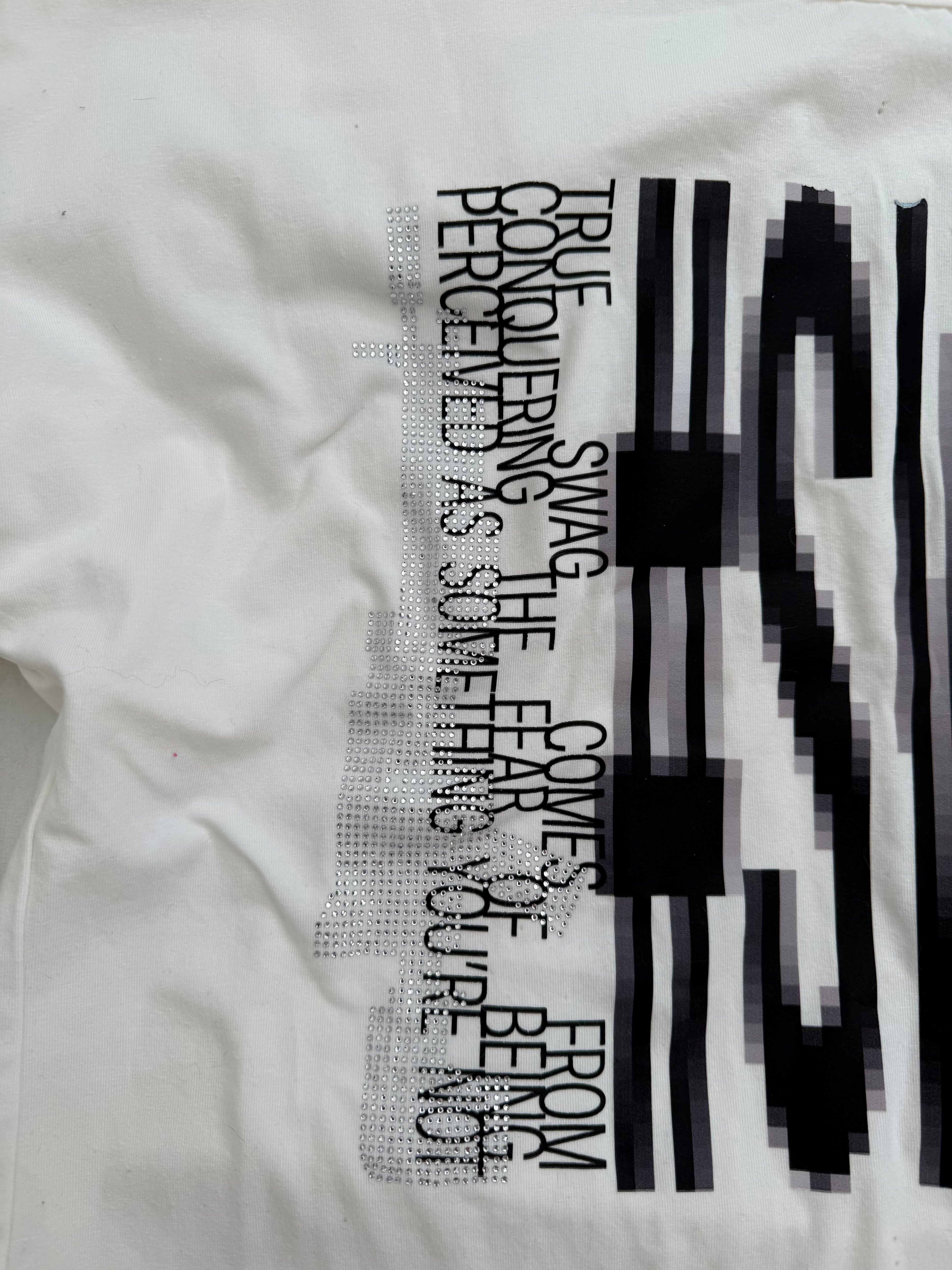 swag oversized off shoulder graphic tee