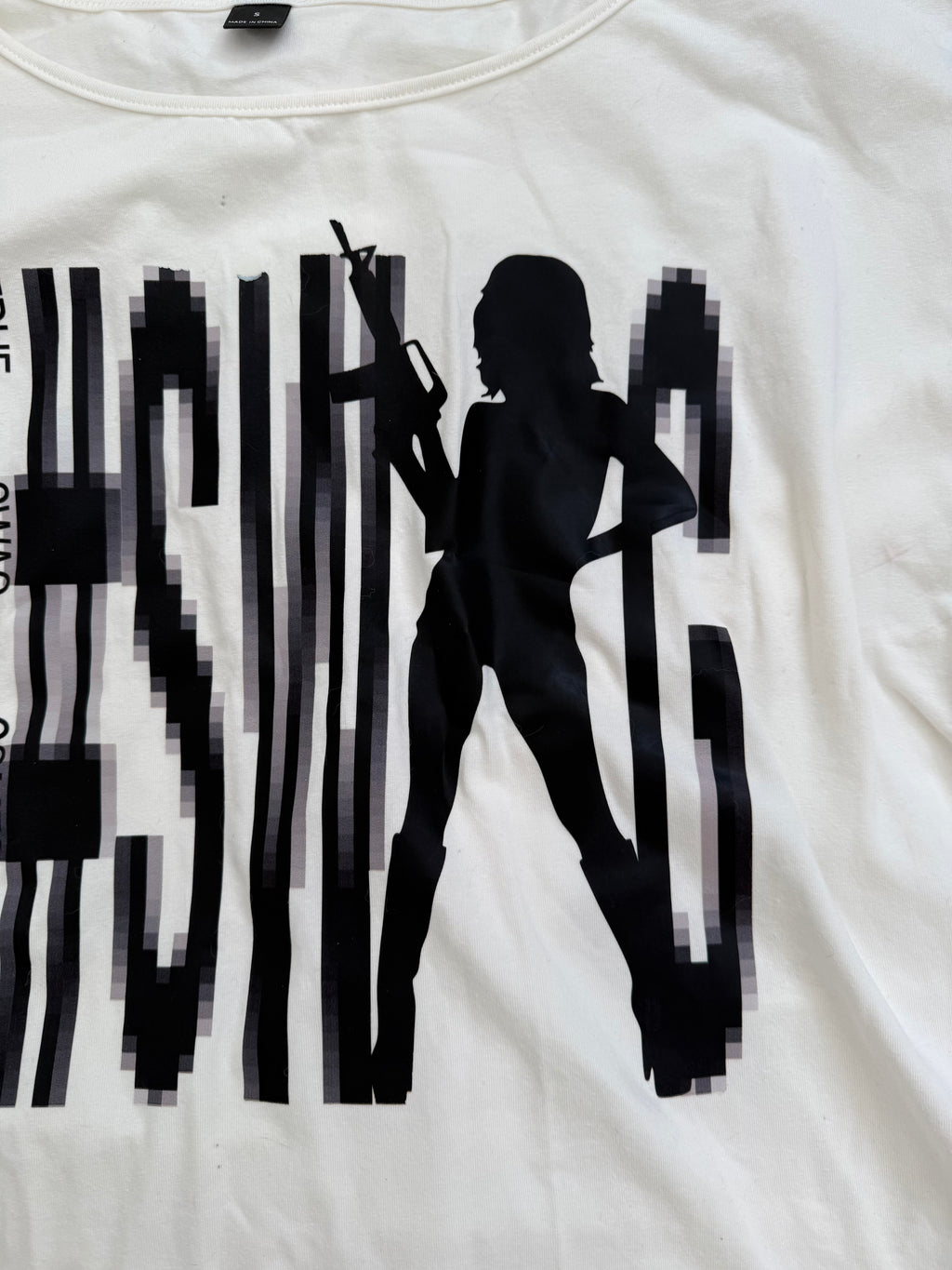 swag oversized off shoulder graphic tee