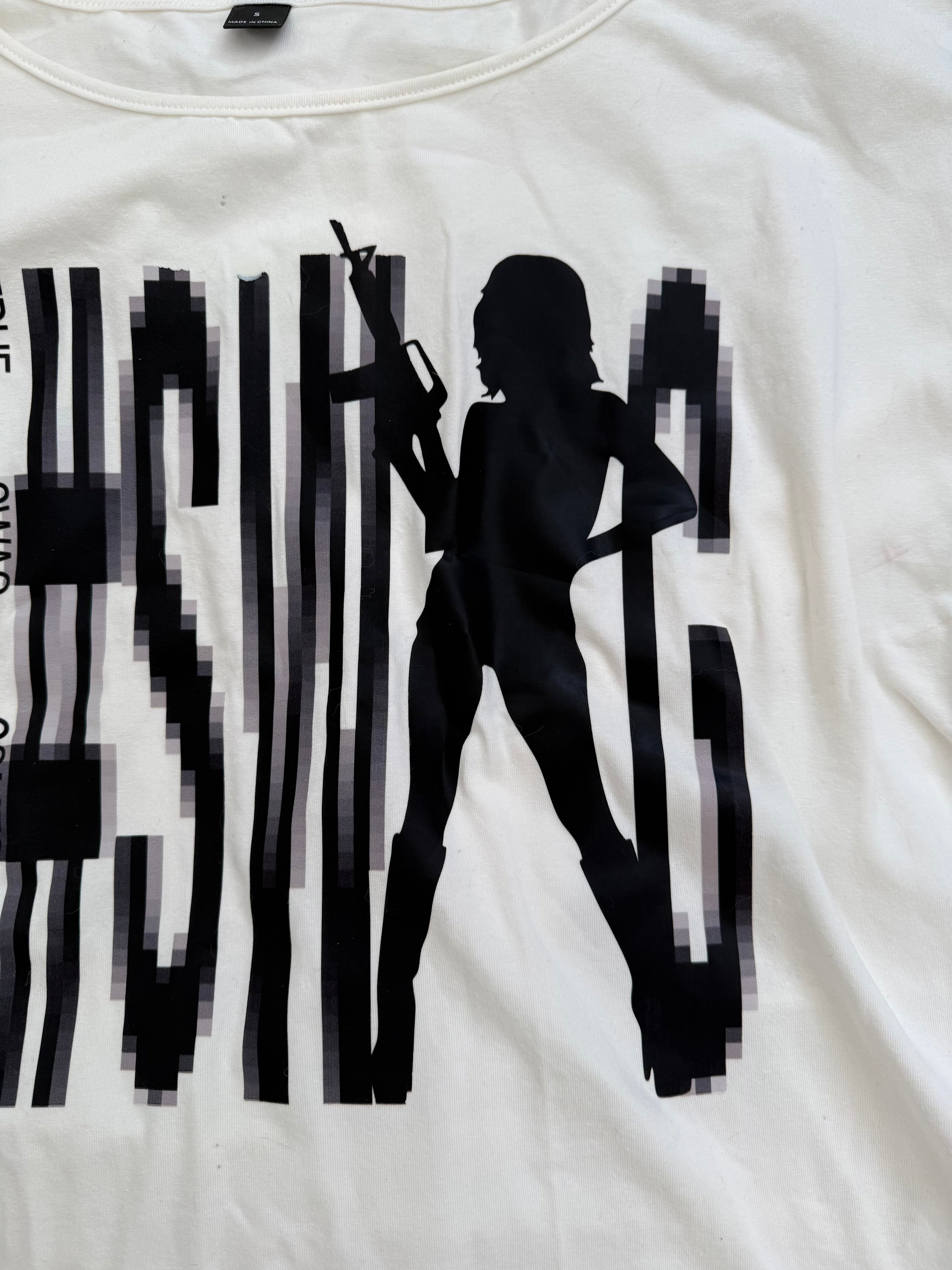 swag oversized off shoulder graphic tee