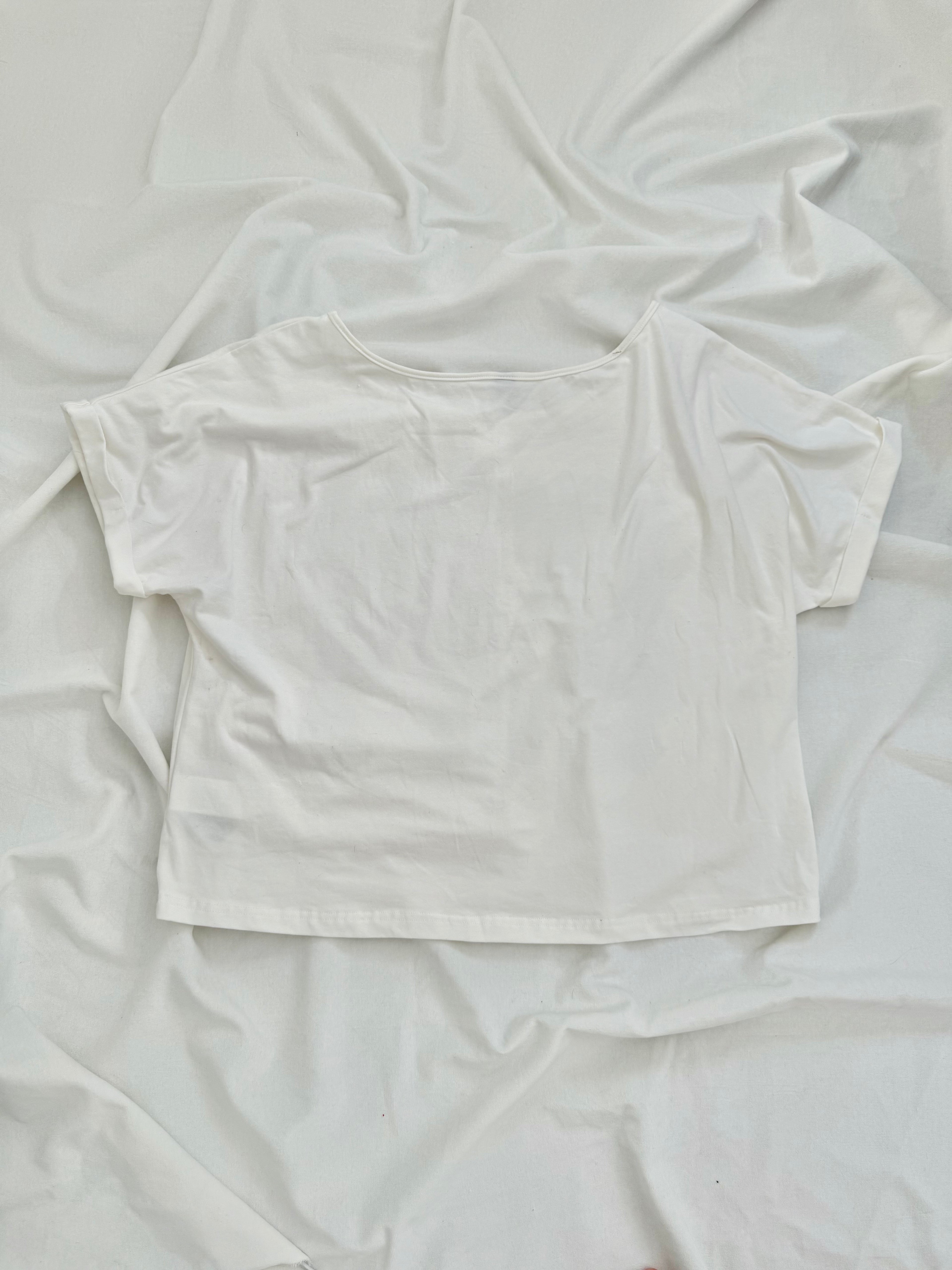 swag oversized off shoulder graphic tee