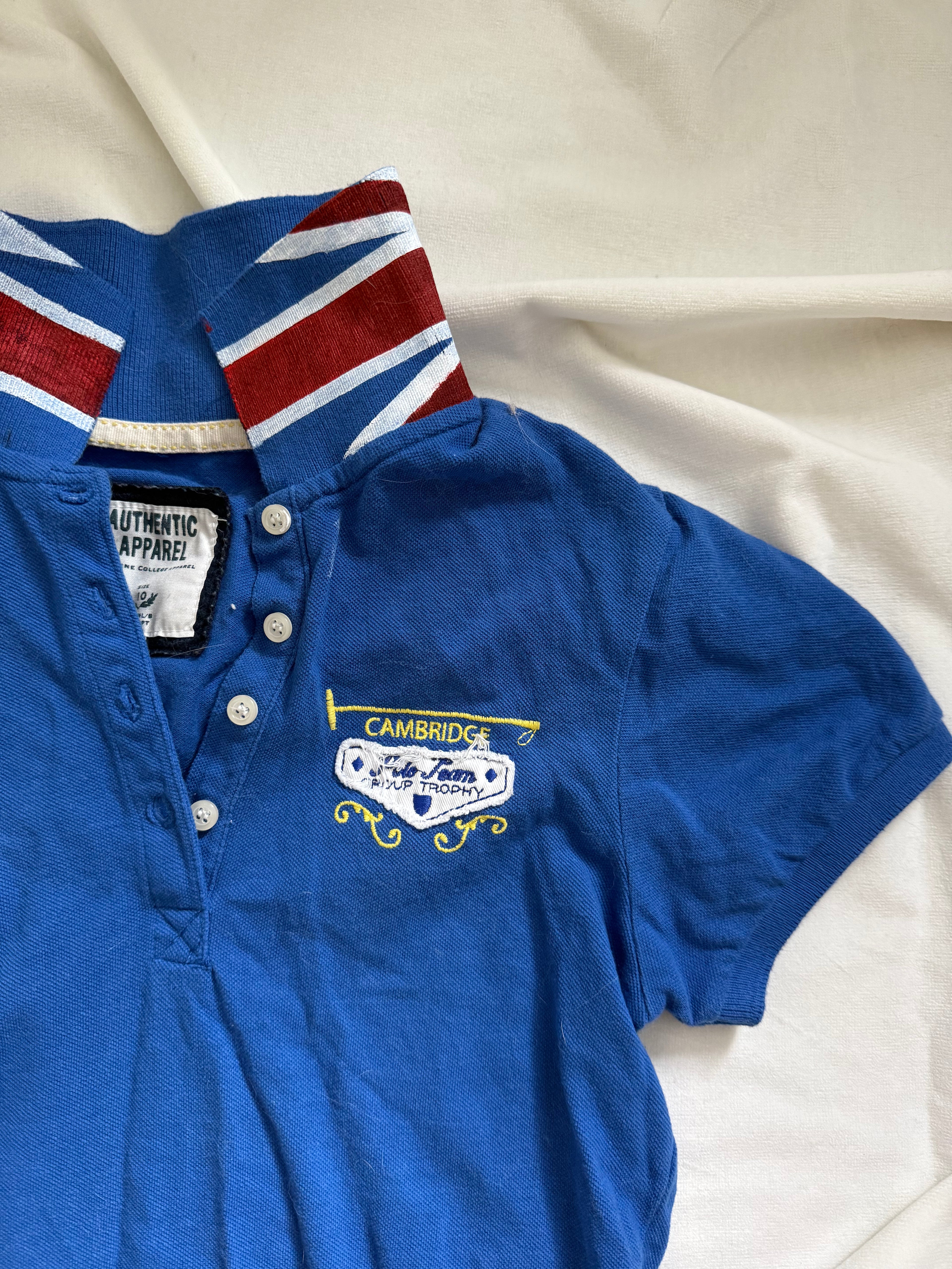union jack collar polo top