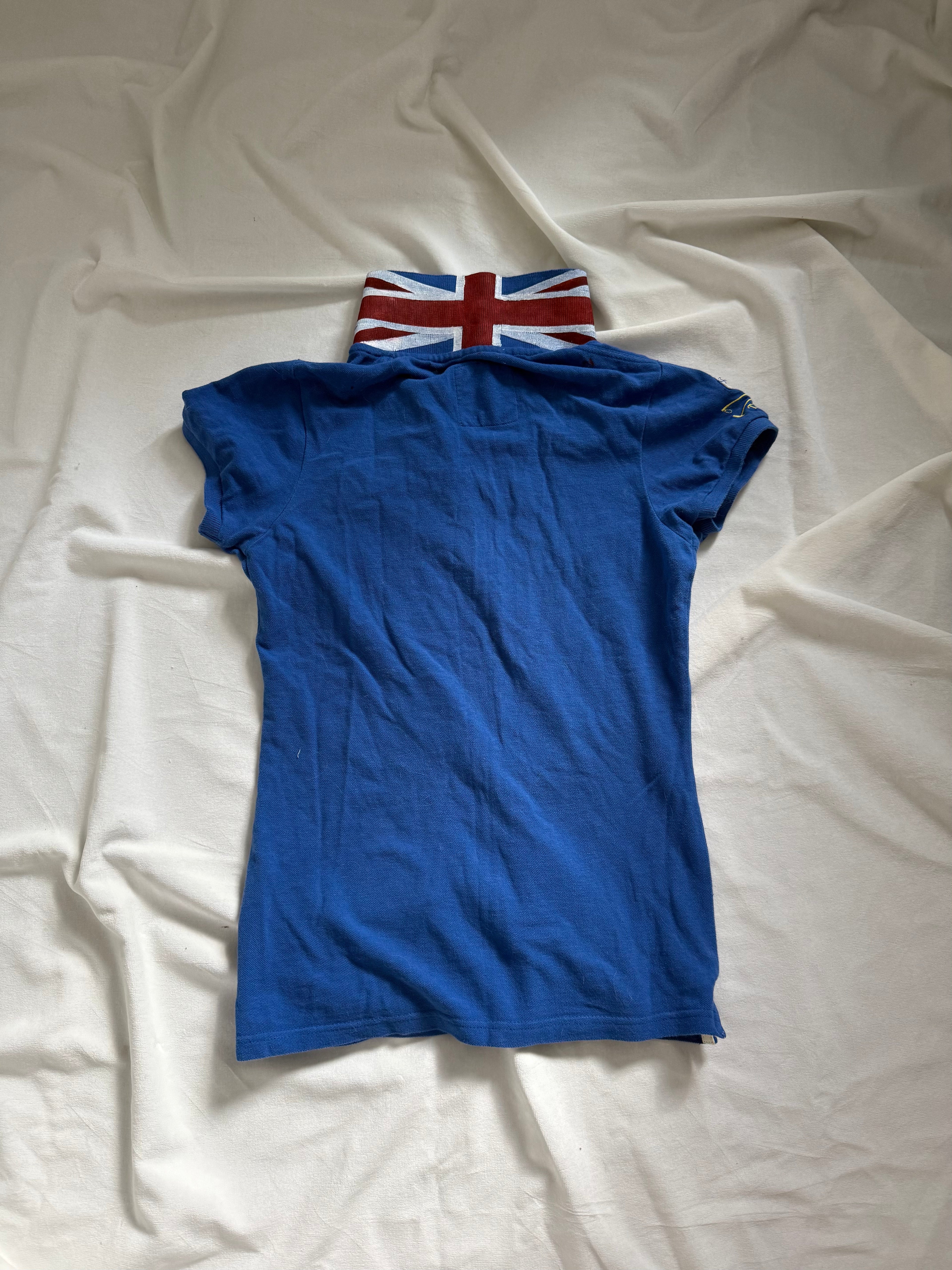 union jack collar polo top