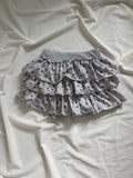 Layered ruffle stars grey mini skirt